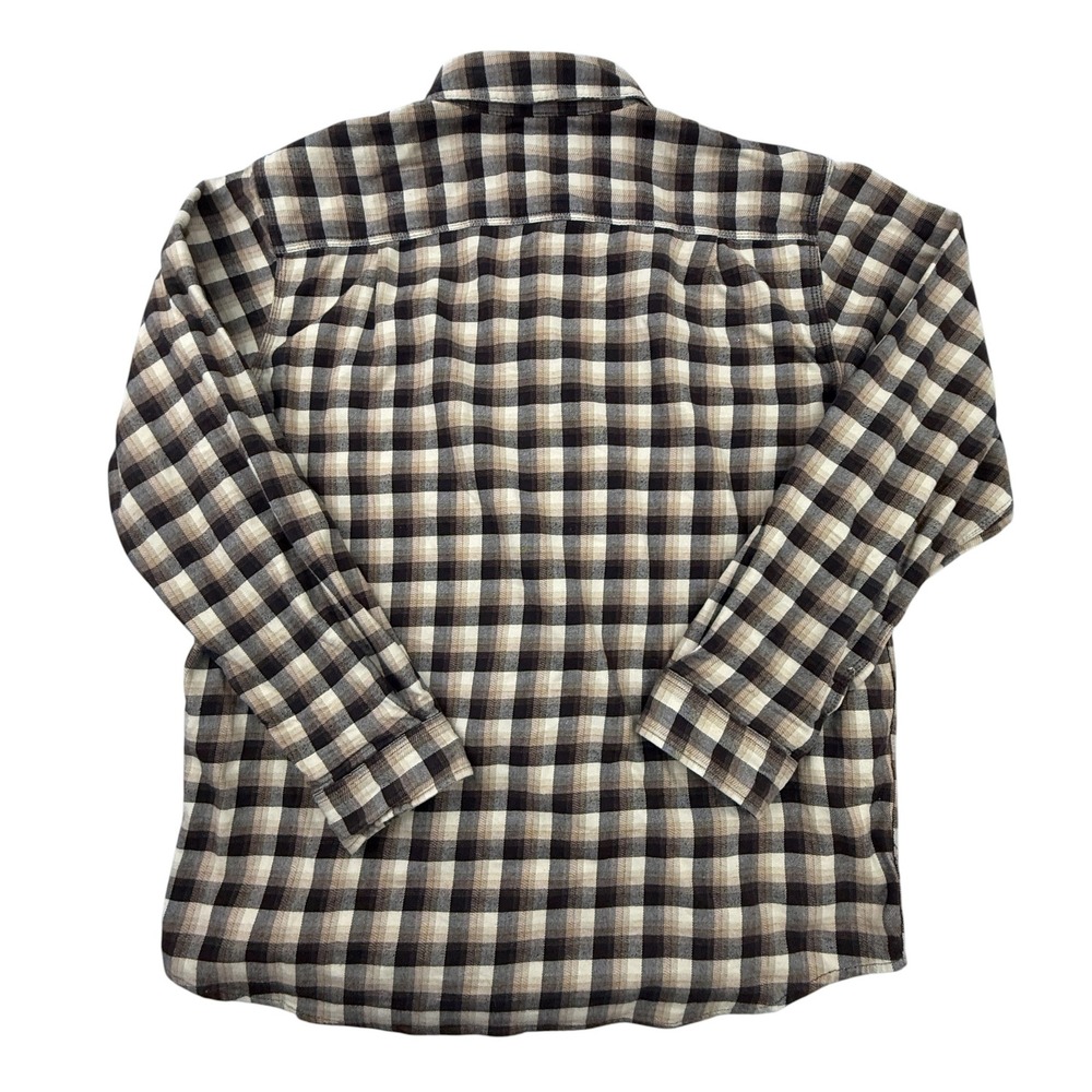 Carhartt Button Down Mens Large Brown Plaid Relaxed Fit Rugged Workwear Flannel
